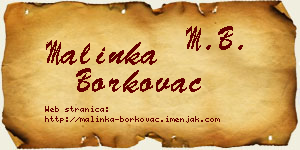 Malinka Borkovac vizit kartica